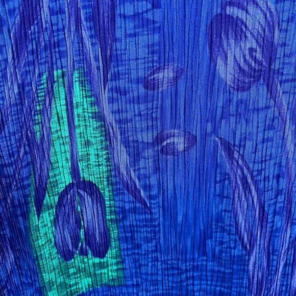 Drapers & Damons Blue Multi Crinkle Floral Sleeveless Midi Shift Dress Plus 14W - Picture 8 of 13